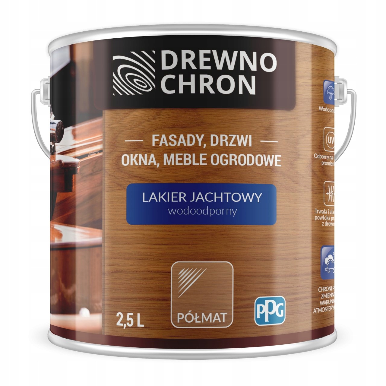 Lak na jachtu Drevený chránič bezfarebný 2,5l
